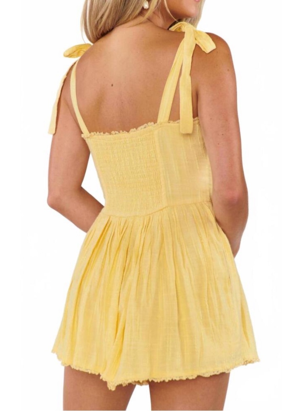 Show Me Your Mumu Regal Romper Lemonade Yellow Size M NWOT Beach Vacation Spring - Picture 4 of 13